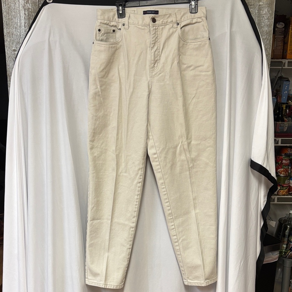 Vintage Bill Blass Off-White Easy Fit Jeans Cream High Waisted